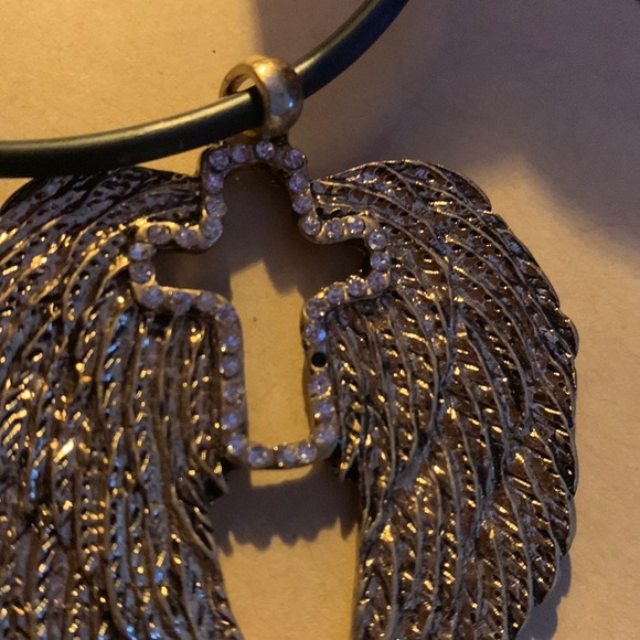 NEW Angel Wings Rhinestone Cross Protection Necklace Jewelry - Picture 9 of 11